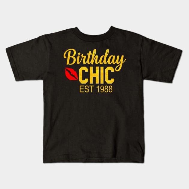 Birthday chic Est 1988 Kids T-Shirt by TEEPHILIC